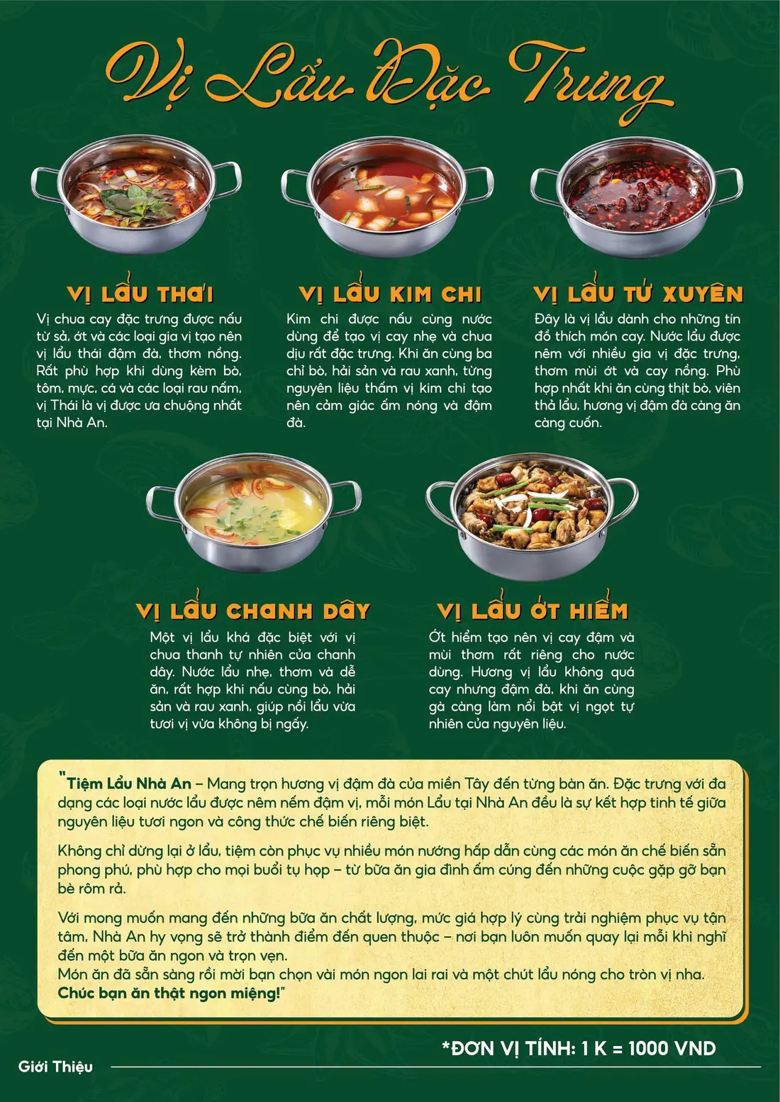 Năm vị nước lẩu đặc trưng
