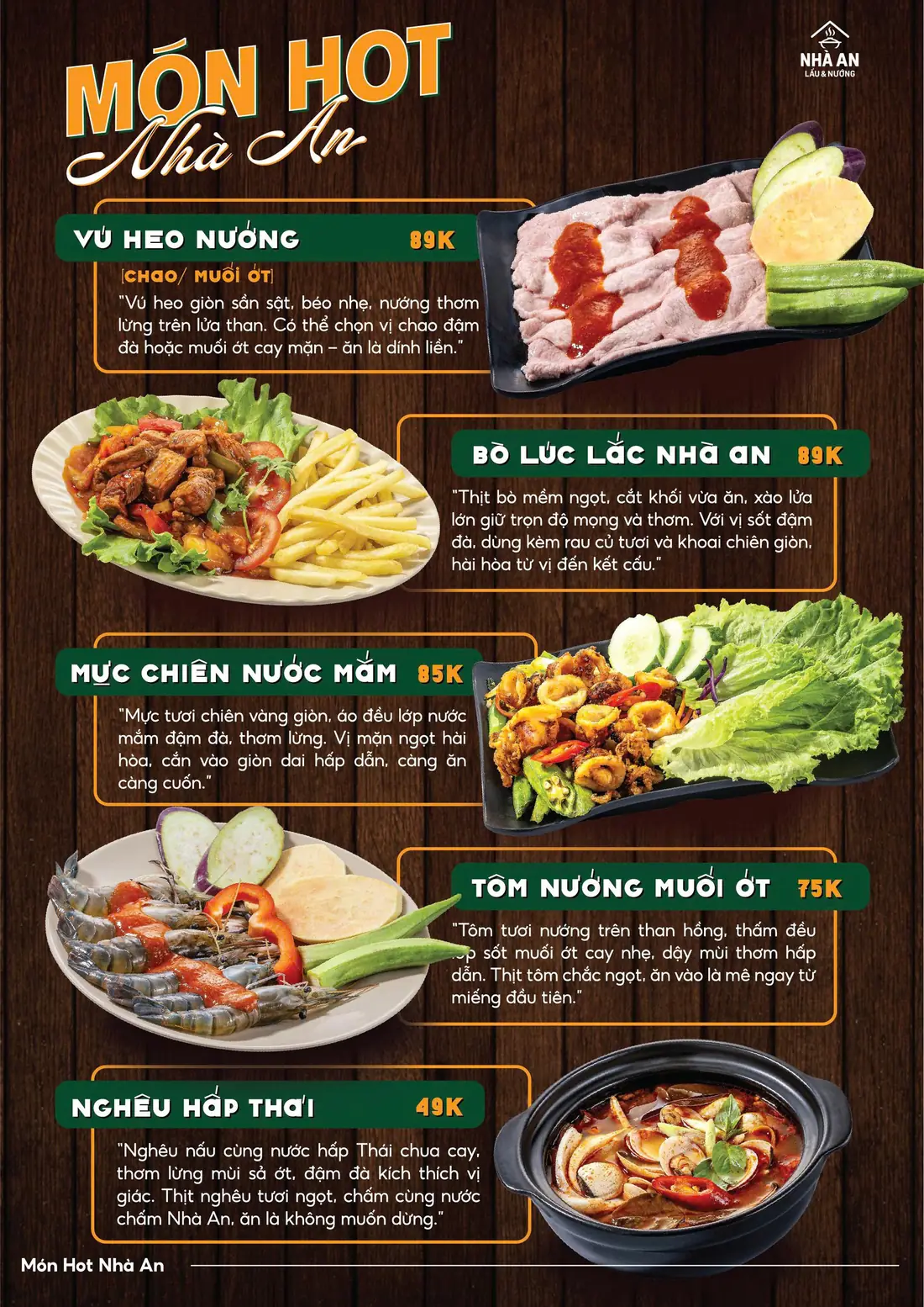 Năm món hot Nhà An