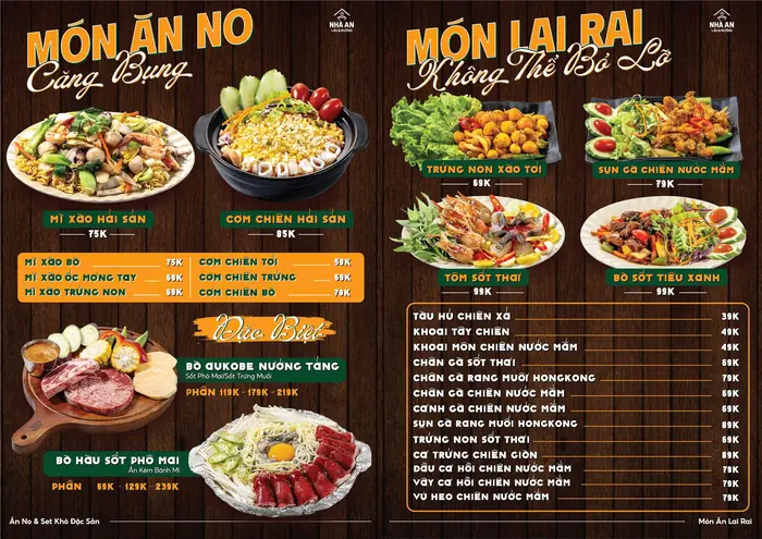 Thực đơn Tiệm Lẩu Nhà An trang 4: Món ăn no và món lai rai