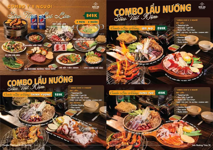 Thực đơn Tiệm Lẩu Nhà An trang 6: Combo 7 tới 9 người và combo lẩu nướng